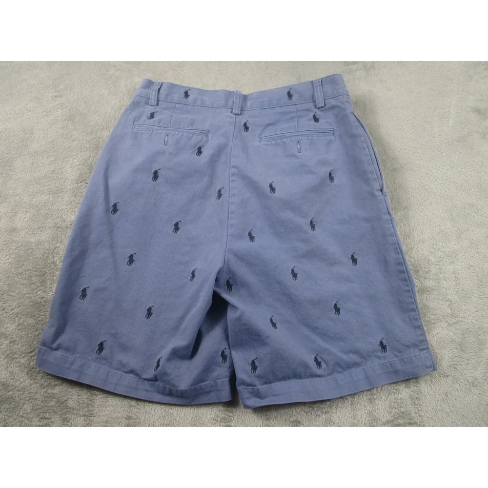 Polo Ralph Lauren Shorts Mens 31 Blue All Over Print Chino Pockets Preppy‎